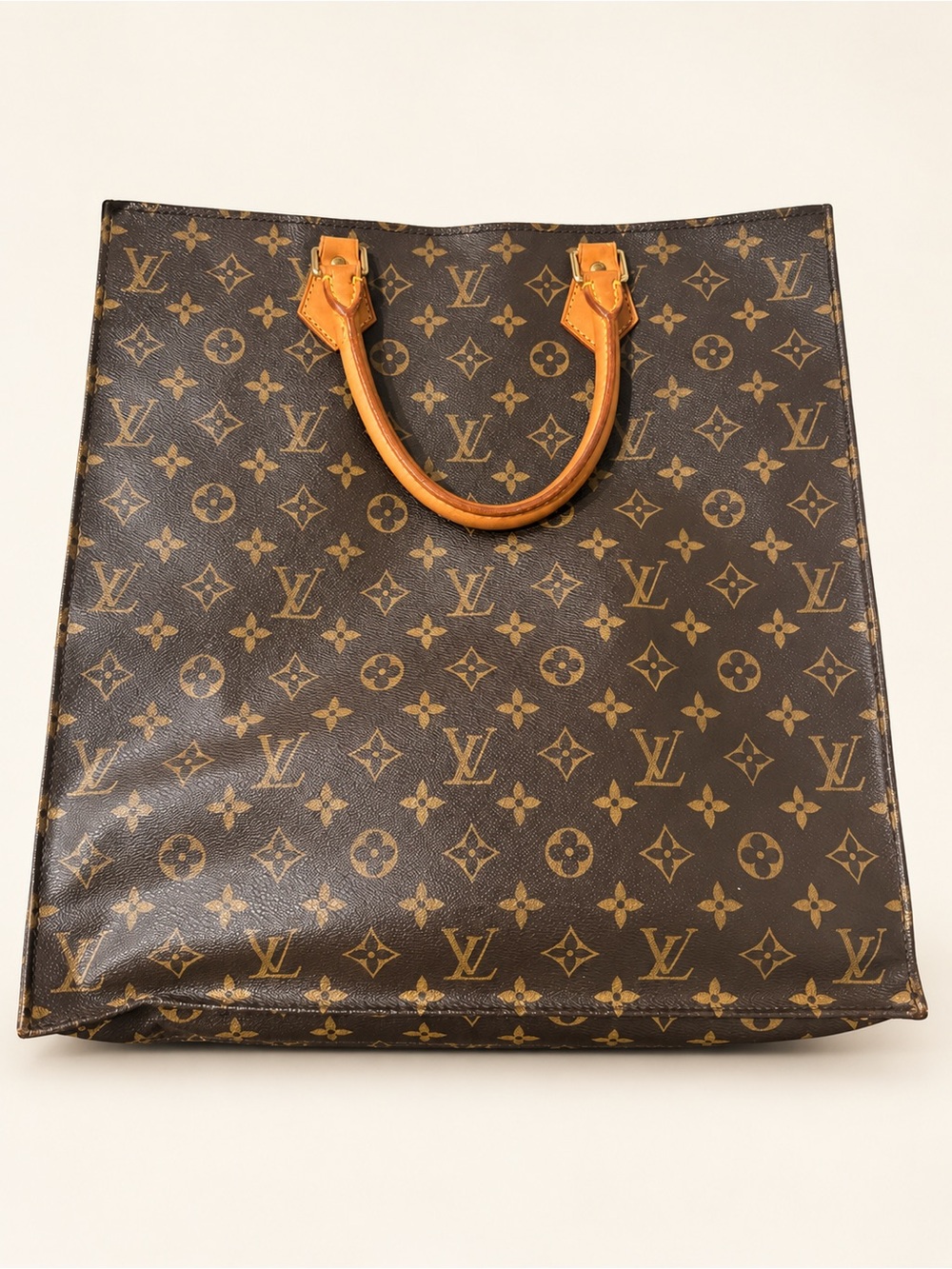 Louis Vuitton Monogram Canvas Tote with Vachetta Handles - Brown & Tan